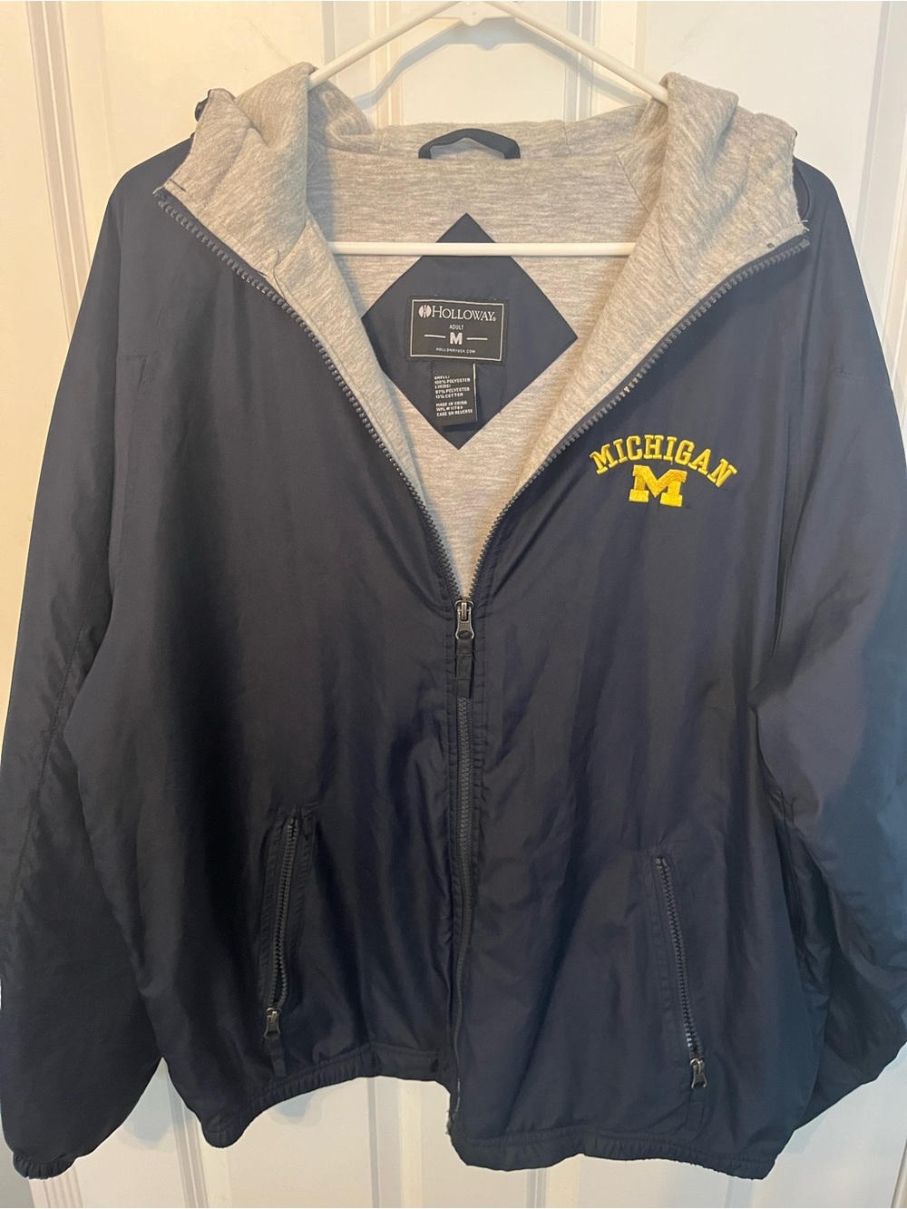 Michigan Wolverines Holloway Navy Jacket with Gray Hooded Liner